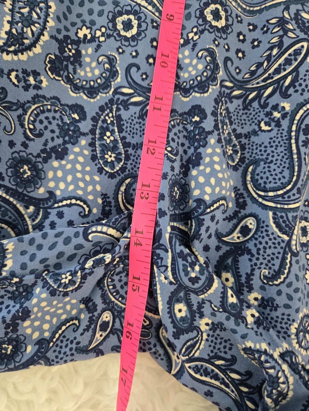 Torrid High-Rise Pull-On Wide-Leg Pant. Amy paisley blue horizon. Size 2X. - Picture 9 of 11
